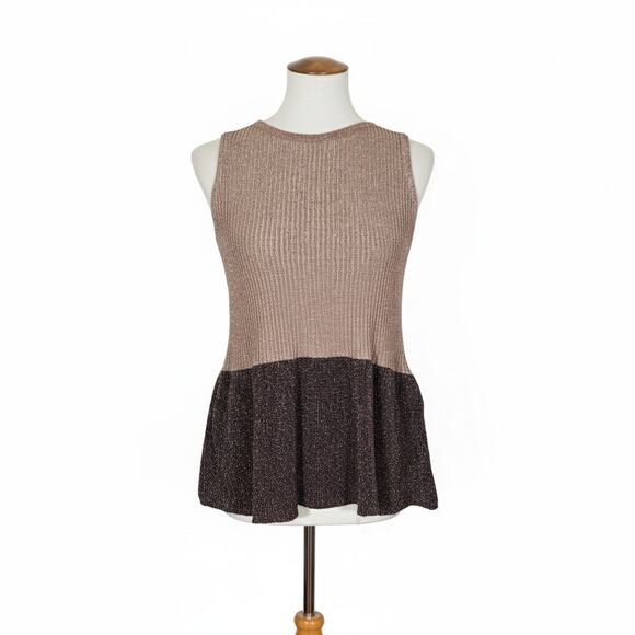 Anthropologie's Moth Metallic Peplum Tank - Picture 2 of 7